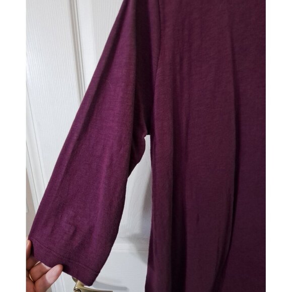 Soft Surroundings Women's M Burgundy 3/4 Sleeve Decorative Buttons/Snaps Tunic - Picture 4 of 13